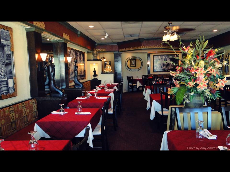 Dinning area with flower display